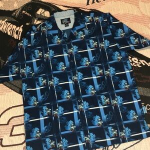 Raw blue short sleeve button up